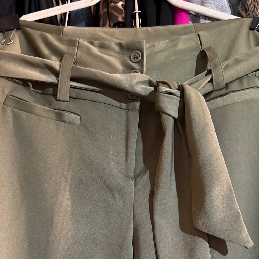 Robert Louis Olive Wide Leg Pants - Picture 2 of 7